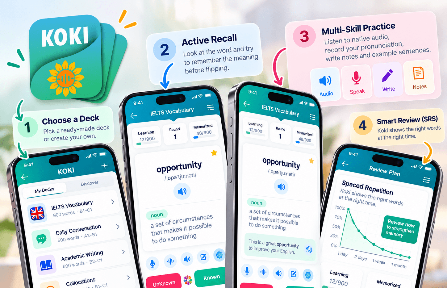 How to Use Flashcards Effectively to Learn Vocabulary with Koki
